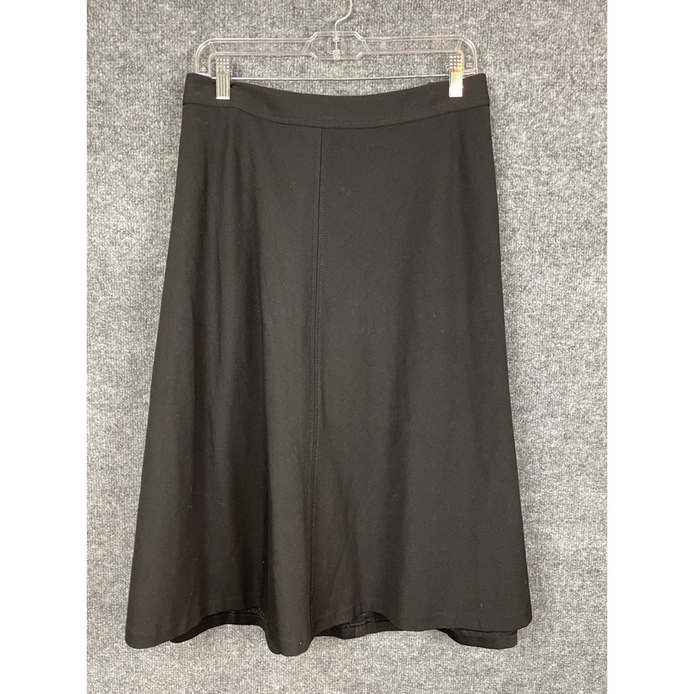 Talbots A-Line Midi Skirt Women Size Unknown‎ Black Excellent Rayon Blend